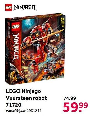 Aanbiedingen Lego ninjago vuursteen robot 71720 - Lego - Geldig van 26/09/2020 tot 06/12/2020 bij Intertoys