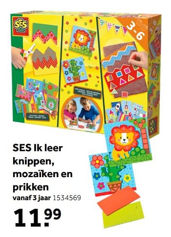 Aanbiedingen Ses ik leer knippen, mozaïken en prikken - SES - Geldig van 26/09/2020 tot 06/12/2020 bij Intertoys