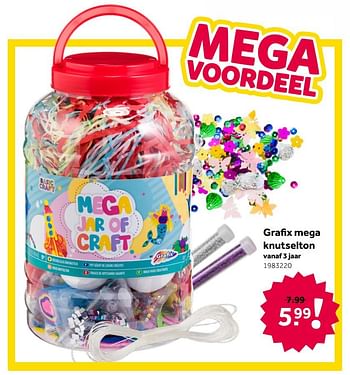 Aanbiedingen Grafix mega knutselton - Grafix - Geldig van 26/09/2020 tot 06/12/2020 bij Intertoys