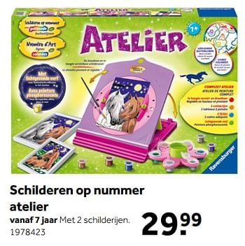 Aanbiedingen Schilderen op nummer atelier - Ravensburger - Geldig van 26/09/2020 tot 06/12/2020 bij Intertoys