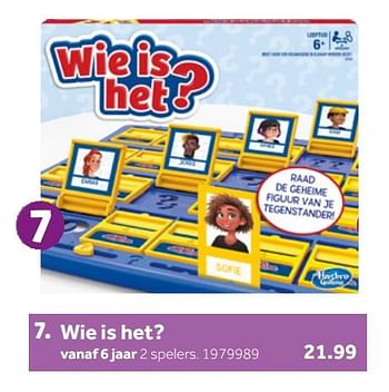 Aanbiedingen Wie is het? - Hasbro - Geldig van 26/09/2020 tot 06/12/2020 bij Intertoys