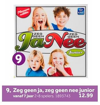 Aanbiedingen Zeg geen ja, zeg geen nee junior - King - Geldig van 26/09/2020 tot 06/12/2020 bij Intertoys