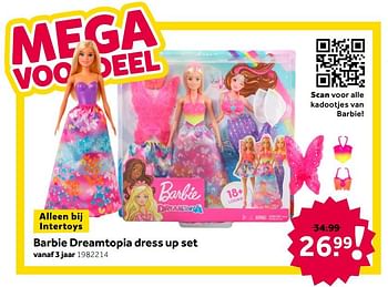 Aanbiedingen Barbie dreamtopia dress up set - Mattel - Geldig van 26/09/2020 tot 06/12/2020 bij Intertoys