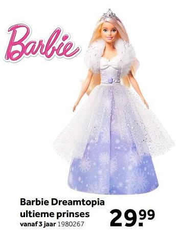 Aanbiedingen Barbie dreamtopia ultieme prinses - Mattel - Geldig van 26/09/2020 tot 06/12/2020 bij Intertoys