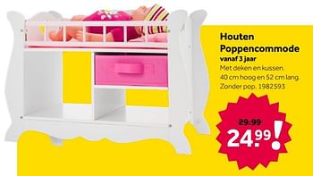 Aanbiedingen Houten poppencommode - Huismerk - Intertoys - Geldig van 26/09/2020 tot 06/12/2020 bij Intertoys