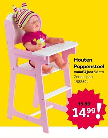 Aanbiedingen Houten poppenstoel - Huismerk - Intertoys - Geldig van 26/09/2020 tot 06/12/2020 bij Intertoys