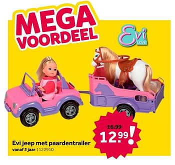 Aanbiedingen Evi jeep met paardentrailer - Evi love - Geldig van 26/09/2020 tot 06/12/2020 bij Intertoys