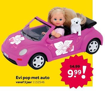 Aanbiedingen Evi pop met auto - Evi love - Geldig van 26/09/2020 tot 06/12/2020 bij Intertoys