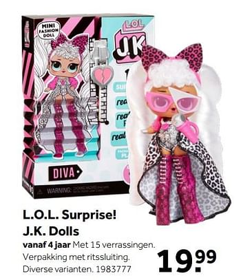 Aanbiedingen L.o.l. surprise! j.k. dolls - LOL Surprise - Geldig van 26/09/2020 tot 06/12/2020 bij Intertoys