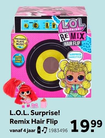 Aanbiedingen L.o.l. surprise! remix hair flip - LOL Surprise - Geldig van 26/09/2020 tot 06/12/2020 bij Intertoys