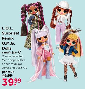 Aanbiedingen L.o.l. surprise! remix o.m.g. dolls - LOL Surprise - Geldig van 26/09/2020 tot 06/12/2020 bij Intertoys