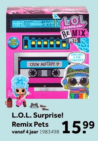 Aanbiedingen L.o.l. surprise! remix pets - LOL Surprise - Geldig van 26/09/2020 tot 06/12/2020 bij Intertoys