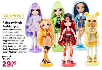 Aanbiedingen Rainbow high fashion pop - Rainbow High - Geldig van 26/09/2020 tot 06/12/2020 bij Intertoys