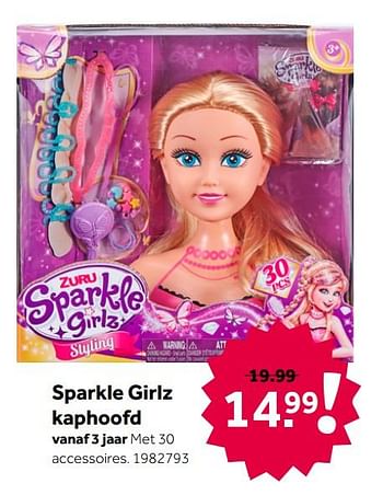 Aanbiedingen Sparkle girlz kaphoofd - Sparkle Girlz - Geldig van 26/09/2020 tot 06/12/2020 bij Intertoys