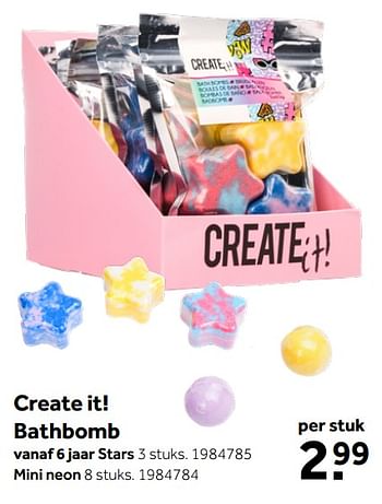 Aanbiedingen Create it! bathbomb - Create it! - Geldig van 26/09/2020 tot 06/12/2020 bij Intertoys