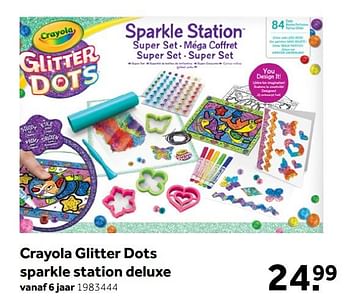 Aanbiedingen Crayola glitter dots sparkle station deluxe - Crayola - Geldig van 26/09/2020 tot 06/12/2020 bij Intertoys