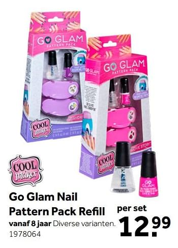 Aanbiedingen Go glam nail pattern pack refill - Cool maker - Geldig van 26/09/2020 tot 06/12/2020 bij Intertoys