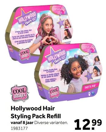 Aanbiedingen Hollywood hair styling pack refill - Cool maker - Geldig van 26/09/2020 tot 06/12/2020 bij Intertoys