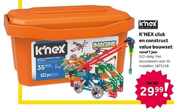 Aanbiedingen K`nex click en construct value bouwset - K'Nex - Geldig van 26/09/2020 tot 06/12/2020 bij Intertoys