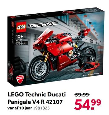 Aanbiedingen Lego technic ducati panigale v4 r 42107 - Lego - Geldig van 26/09/2020 tot 06/12/2020 bij Intertoys