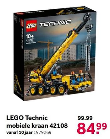 Aanbiedingen Lego technic mobiele kraan 42108 - Lego - Geldig van 26/09/2020 tot 06/12/2020 bij Intertoys