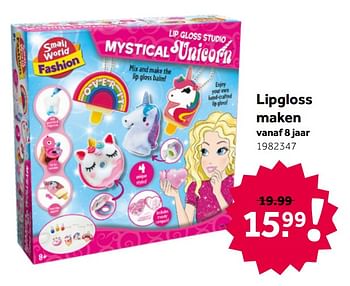 Aanbiedingen Lipgloss maken - Small world fashion - Geldig van 26/09/2020 tot 06/12/2020 bij Intertoys