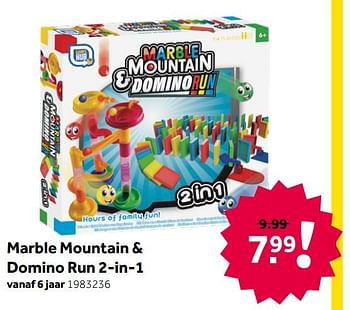 Aanbiedingen Marble mountain + domino run 2-in-1 - Grafix - Geldig van 26/09/2020 tot 06/12/2020 bij Intertoys