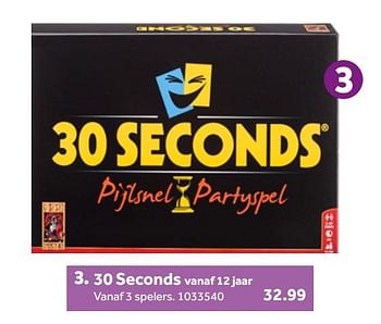 Aanbiedingen 30 seconds - 999games - Geldig van 26/09/2020 tot 06/12/2020 bij Intertoys