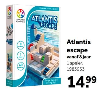 Aanbiedingen Atlantis escape - Smart Games - Geldig van 26/09/2020 tot 06/12/2020 bij Intertoys