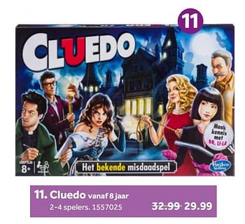 Aanbiedingen Cluedo - Hasbro - Geldig van 26/09/2020 tot 06/12/2020 bij Intertoys