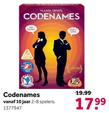 Aanbiedingen Codenames - White Goblin Games - Geldig van 26/09/2020 tot 06/12/2020 bij Intertoys