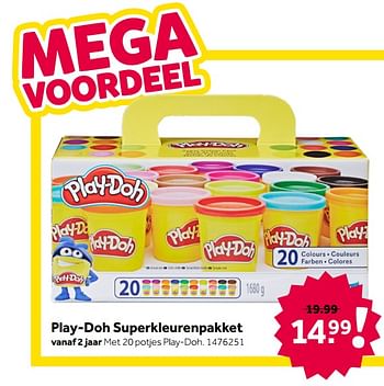 Aanbiedingen Play-doh superkleurenpakket - Play-Doh - Geldig van 26/09/2020 tot 06/12/2020 bij Intertoys