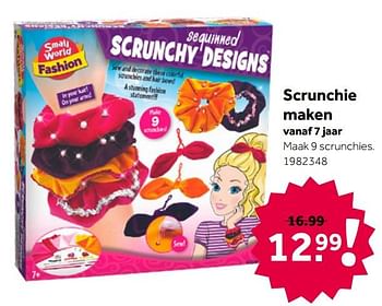 Aanbiedingen Scrunchie maken - Small world fashion - Geldig van 26/09/2020 tot 06/12/2020 bij Intertoys