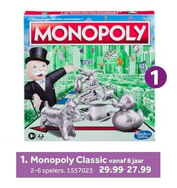 Aanbiedingen Monopoly classic - Hasbro - Geldig van 26/09/2020 tot 06/12/2020 bij Intertoys