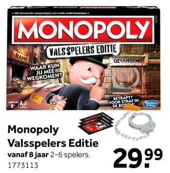 Aanbiedingen Monopoly valsspelers editie - Hasbro - Geldig van 26/09/2020 tot 06/12/2020 bij Intertoys