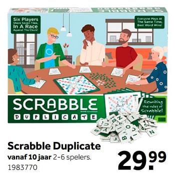 Aanbiedingen Scrabble duplicate - Mattel - Geldig van 26/09/2020 tot 06/12/2020 bij Intertoys