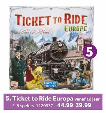 Aanbiedingen Ticket to ride europa - Days of Wonder - Geldig van 26/09/2020 tot 06/12/2020 bij Intertoys