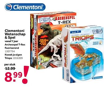 Aanbiedingen Clementoni wetenschap + spel archeospel t-rex fluoriserend - Clementoni - Geldig van 26/09/2020 tot 06/12/2020 bij Intertoys