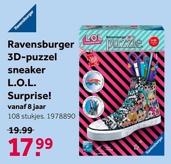 Aanbiedingen Ravensburger 3d-puzzel sneaker l.o.l. surprise! - Ravensburger - Geldig van 26/09/2020 tot 06/12/2020 bij Intertoys