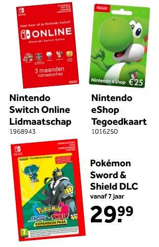 Aanbiedingen Nintendo switch online lidmaatschap - Nintendo - Geldig van 26/09/2020 tot 06/12/2020 bij Intertoys