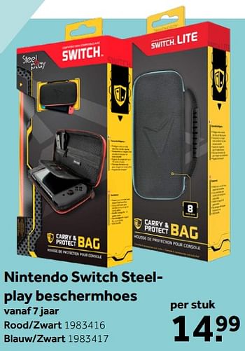 Aanbiedingen Nintendo switch steelplay beschermhoes rood-zwart - Nintendo - Geldig van 26/09/2020 tot 06/12/2020 bij Intertoys