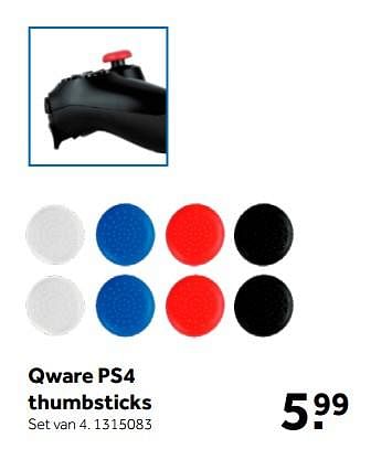 Aanbiedingen Qware ps4 thumbsticks - Qware - Geldig van 26/09/2020 tot 06/12/2020 bij Intertoys