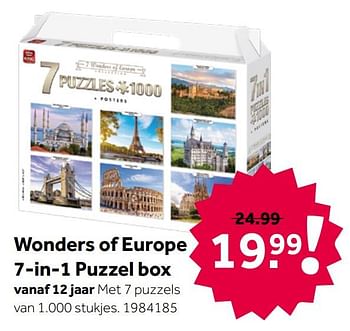 Aanbiedingen Wonders of europe 7-in-1 puzzel box - King - Geldig van 26/09/2020 tot 06/12/2020 bij Intertoys