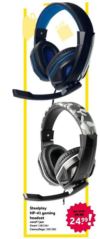 Aanbiedingen Steelplay hp-41 gaming headset - Steelplay - Geldig van 26/09/2020 tot 06/12/2020 bij Intertoys