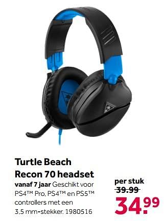 Aanbiedingen Turtle beach recon 70 headset - Turtle Beach - Geldig van 26/09/2020 tot 06/12/2020 bij Intertoys