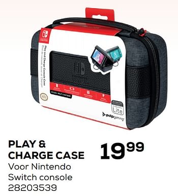 Aanbiedingen Play + charge case - Nintendo - Geldig van 28/10/2020 tot 08/12/2020 bij Supra Bazar