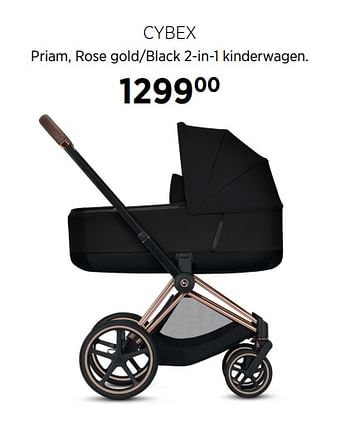 Aanbiedingen Cybex priam, rose gold-black 2-in-1 kinderwagen - Cybex - Geldig van 16/11/2020 tot 14/12/2020 bij Babypark