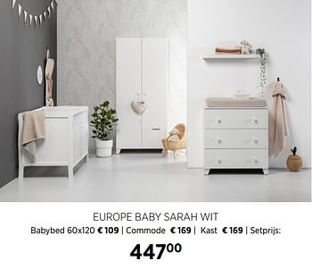 Aanbiedingen Europe baby sarah wit - Europe baby - Geldig van 16/11/2020 tot 14/12/2020 bij Babypark
