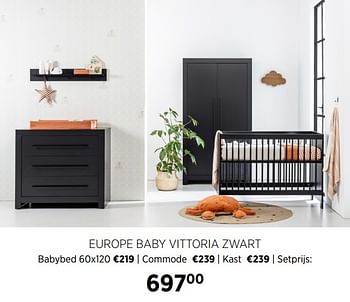 Aanbiedingen Europe baby vittoria zwart - Europe baby - Geldig van 16/11/2020 tot 14/12/2020 bij Babypark