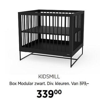 Aanbiedingen Kidsmill box modular zwart div kleuren - Kidsmill - Geldig van 16/11/2020 tot 14/12/2020 bij Babypark